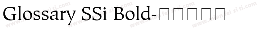 Glossary SSi Bold字体转换